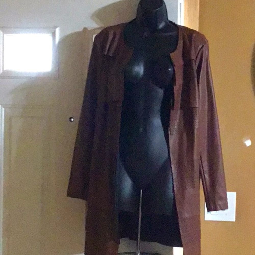 Midnight Velvet Woman’s Dress Jacket Brown Size L with Fraying Top Left Shoulder